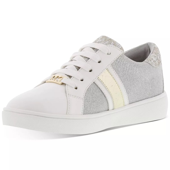 Michael Kors Toddler Girls Jem Square Sneakers in Silver-Gold Size 6 - Picture 5 of 16